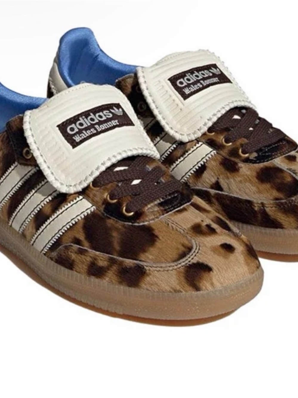 adidas Kids Leopard-Print Sneakers with White Stripes